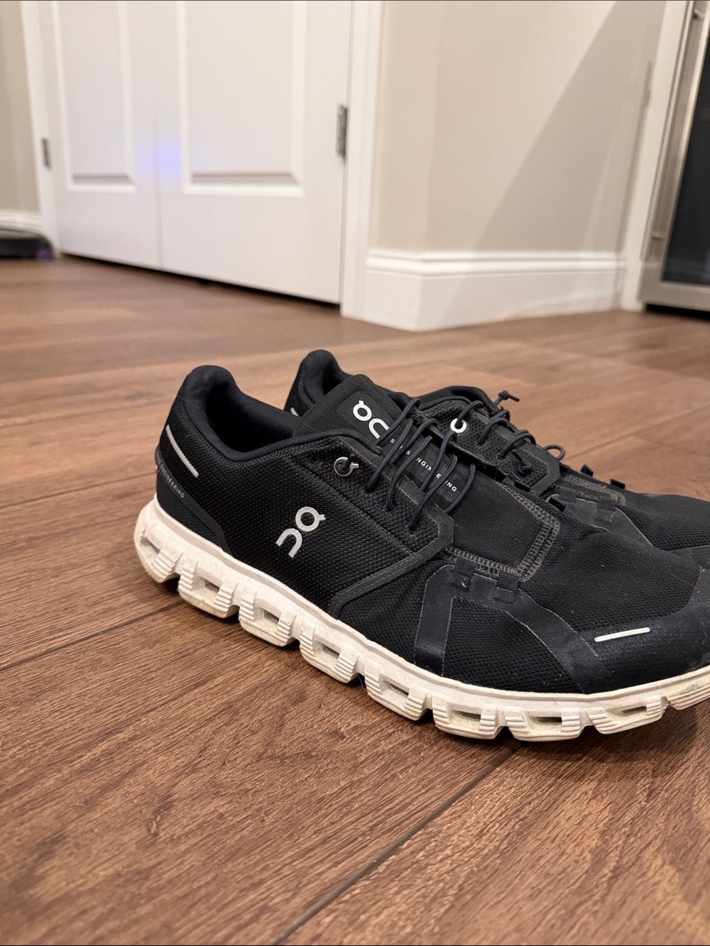 On Running Black and White Cloud Sneakers for Men